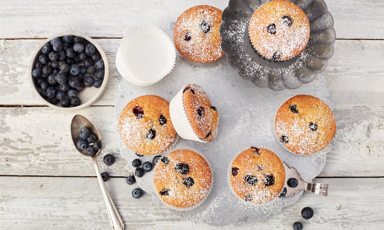Blåbærmuffins uten gluten og laktose Oppskrift Dr. Oetker