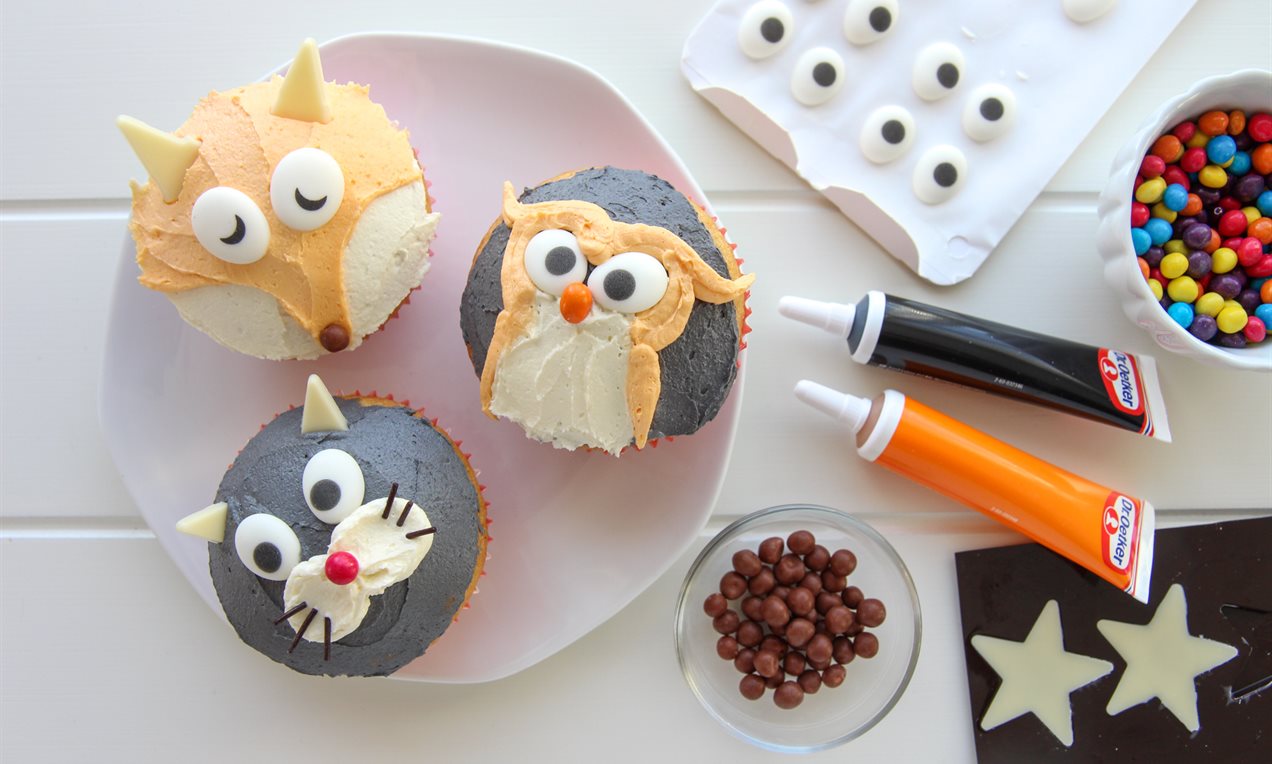 Dyremuffins for barnebursdag Oppskrift Dr. Oetker